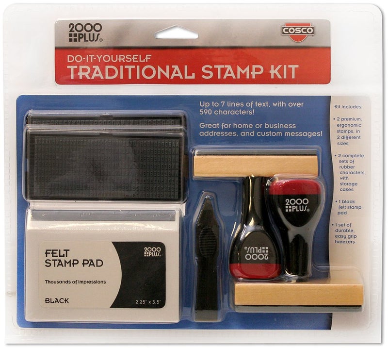 2000 Plus COSCO 2000PLUS Custom Stamp KIT, Black Ink - Image 2